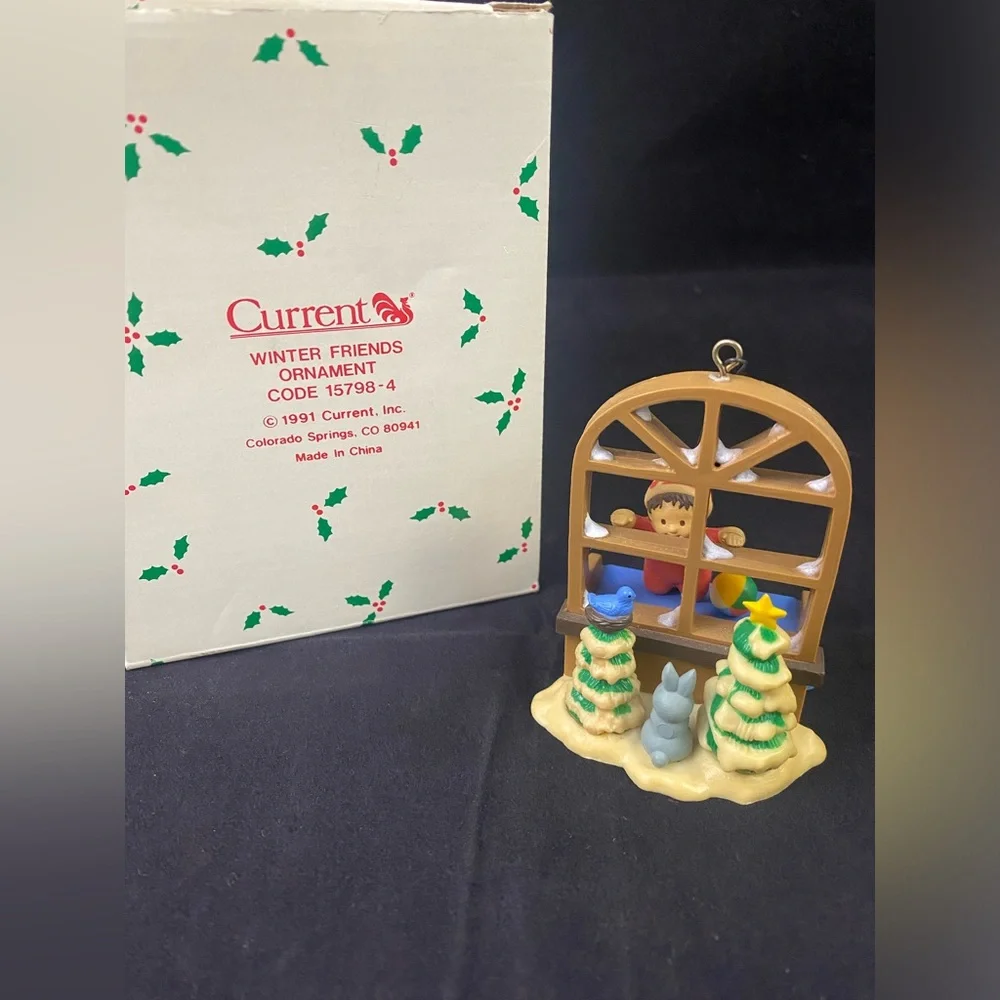 Vintage 1991 Current Winter Friends Christmas Ornament